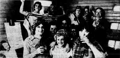 Cairns Bar interior with large group of customers 1978
